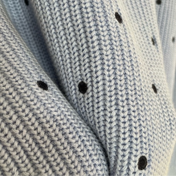 NWOT Talbots Blue Shaker Stitch Embroidered Polka Dot Pullover Sweater S⦠- Picture 5 of 8